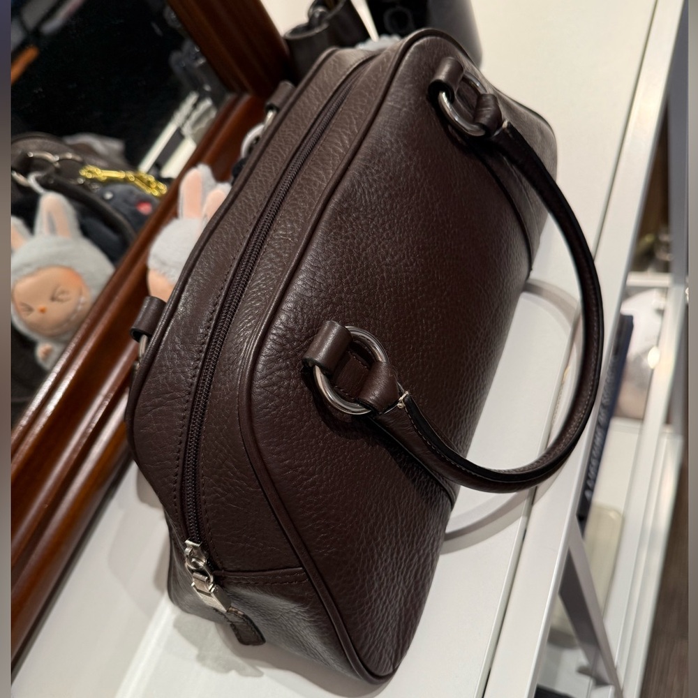 Talbots Purse Leather Top Handle/Satchel Zip Espresso Brown - Picture 7 of 10